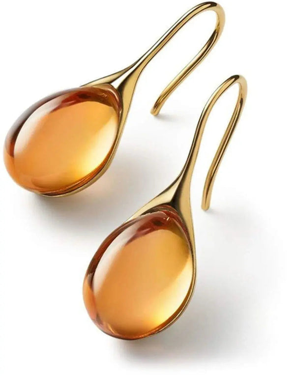 Kristýna - Pendientes de gota de cristal en dorado y plateado