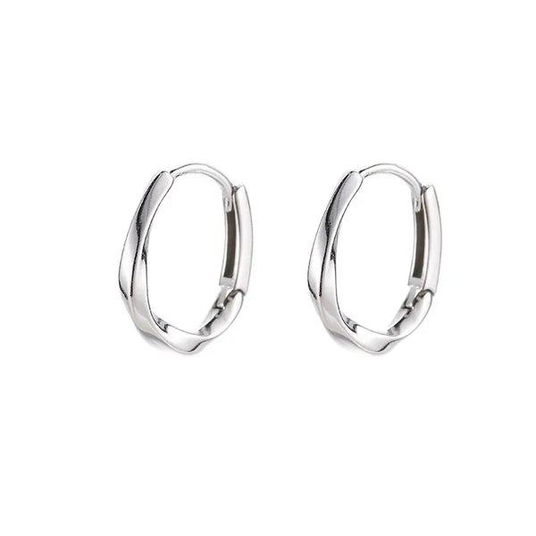 Pendientes de plata esterlina con inserto redondo
