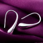 Pendientes en forma de gotas de agua de plata esterlina