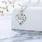 Conjunto de joyería de 2 piezas con colgantes de huella, corazón y hueso