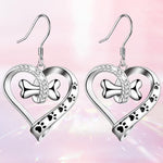 Conjunto de joyería de 2 piezas con colgantes de huella, corazón y hueso
