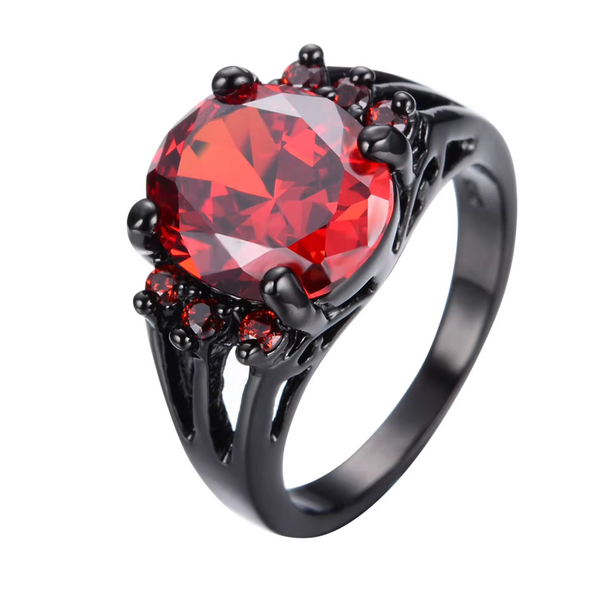 Annemarie – Anillo de rubí en rojo oscuro.