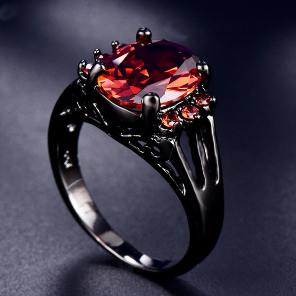Annemarie – Anillo de rubí en rojo oscuro.