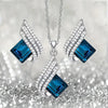 Marlena – Conjunto de joyas con zafiro cuadrado.