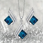 Marlena – Conjunto de joyas con zafiro cuadrado.