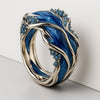 Anillo Ondulado Dorado Vintage del Océano