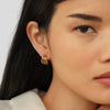Helena – Pendientes mini circulares dorados con textura.