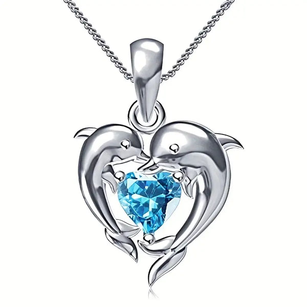 Amira – Colgante en forma de corazón con zafiro.