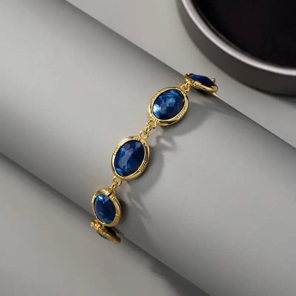 Veronika – Pulsera con piedras de zafiro en degradado.