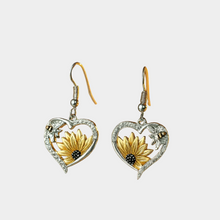 Pendientes de Corazón con Girasoles y Abejas Vintage Boho