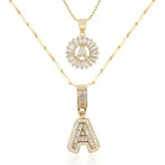 Conjunto de collares con iniciales de moissanita
