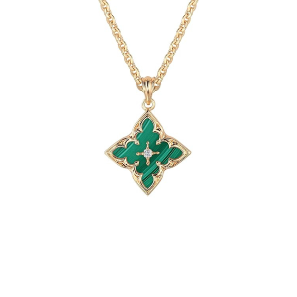 Collar con Colgante de Trébol Esmeralda | Oro