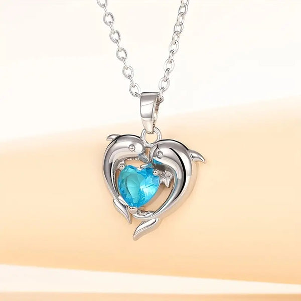 Amira – Colgante en forma de corazón con zafiro.