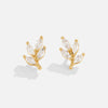 Felicita – Pendientes de oro con detalle de hojas.