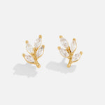 Felicita – Pendientes de oro con detalle de hojas.