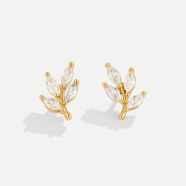 Felicita – Pendientes de oro con detalle de hojas.
