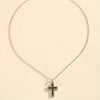 Collar con Colgante de Cruz Esmeralda Solene | Dorado