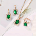 Conjunto de Joyería Sylvara Greenveil | Oro Blanco