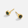 Viktorie – pendientes de oro con piedra verde.
