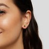 Viktorie – pendientes de oro con piedra verde.