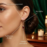 Juliána – Pendientes de rubí con piedra en forma de gota.