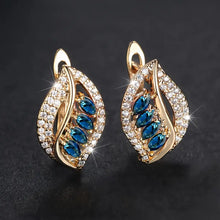 Nora – Pendientes de oro con zafiro y circonio.