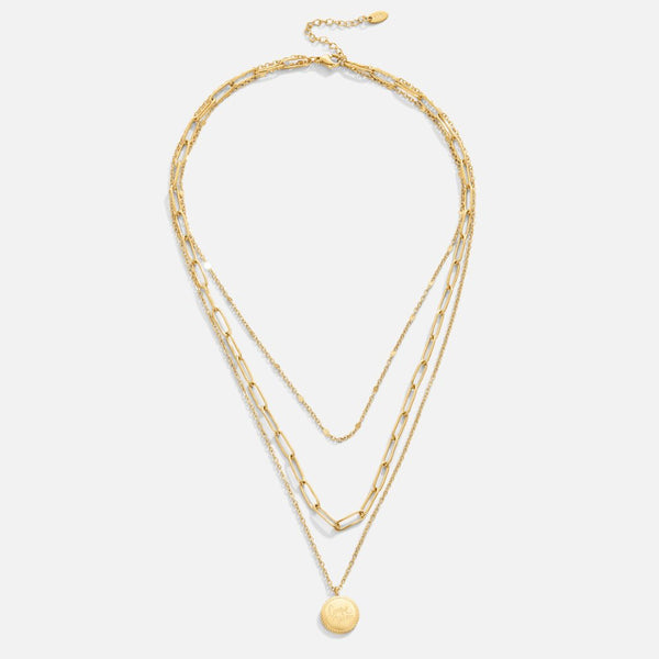 Karolína – Collar de múltiples capas con colgante redondo.