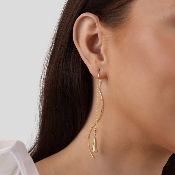 Felicie – Pendientes de oro con pequeño engaste.