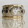 Barbora - Anillo vintage de oro con incrustaciones y circonitas