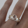 Colette - Conjunto de anillos de cristal dorado