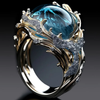 Anillo de Cristal Oceánico Vintage