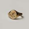Anillo Sello de Colibrí Vintage en Oro