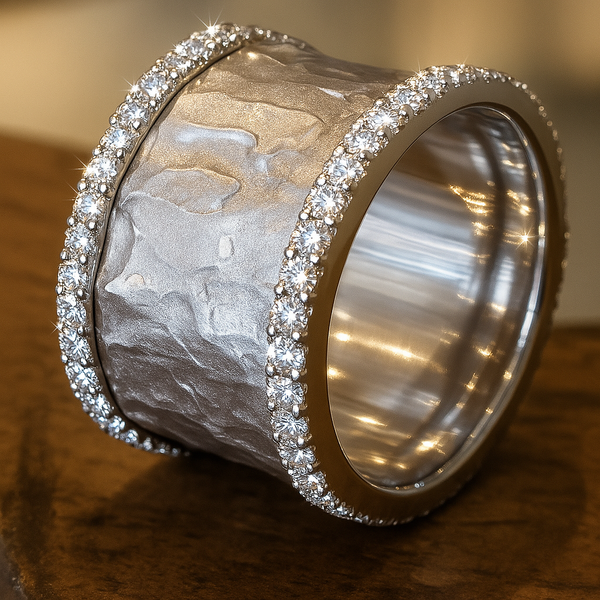 Hana - Anillo Vintage de Zirconio Plateado