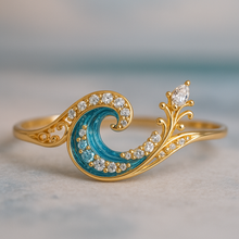 Anillo de Onda de Cristal Brillante del Océano