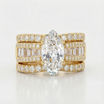 Verena – Conjunto de anillos con cristal y acentos dorados.