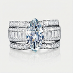 Verena – Conjunto de anillos con cristal y acentos dorados.