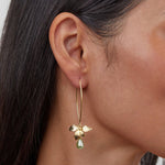 Juliána – Pendientes de oro con superficie de nácar.