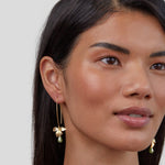 Juliána – Pendientes de oro con superficie de nácar.