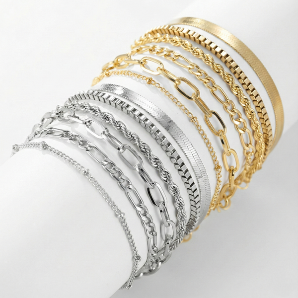Pulsera de cuentas Ellis Renner | Oro blanco