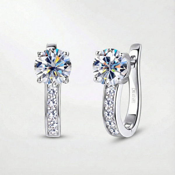 Pendientes Huggie de Moissanite Kanal