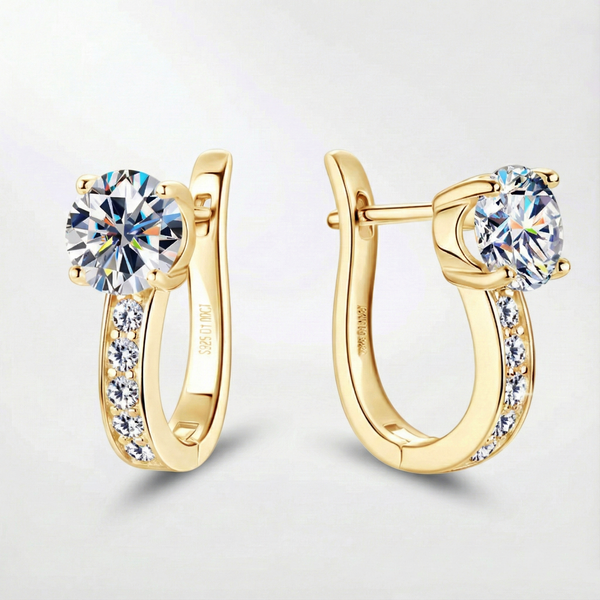 Pendientes Huggie de Moissanite Kanal