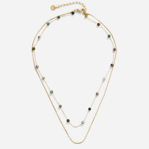 Helga – Collar de dos capas con pequeños detalles de color.