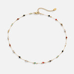 Helmina - Colourful gold-tone necklace with enamel accents.