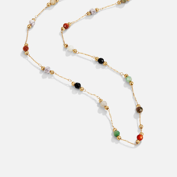 Helmina - Colourful gold-tone necklace with enamel accents.