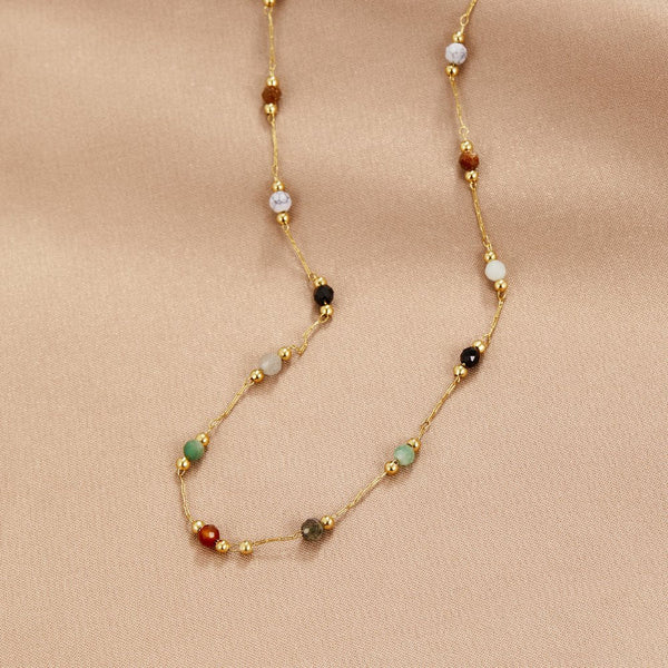 Helmina – Colorful gold chain with enamel accents.