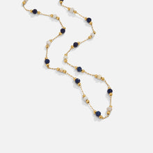 Johana – Delicate gold necklace with colorful pearls.
