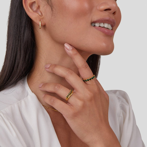 Elisa – Anillo dorado con delicada doble fila.