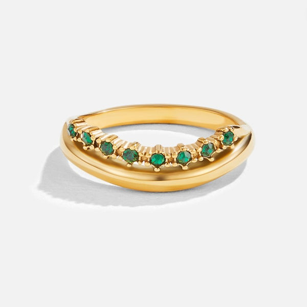 Elisa – Anillo dorado con delicada doble fila.