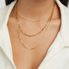 Josefína – Collar de oro de tres capas con delicados eslabones.