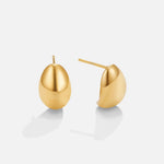 Frieda – Pendientes de oro con curvatura redonda.